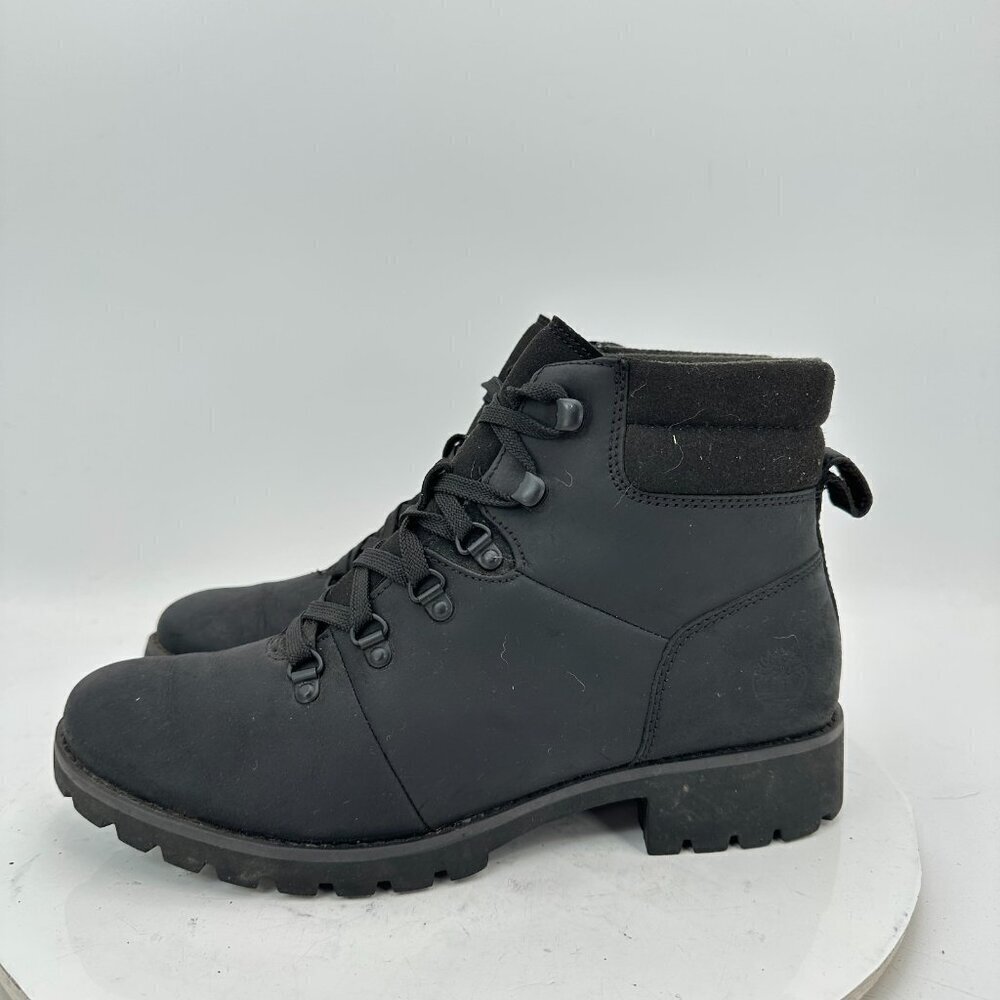 Timberland Ellendale Women Size 9 Black Leather Ankle Rugged Sole Hiking Boot